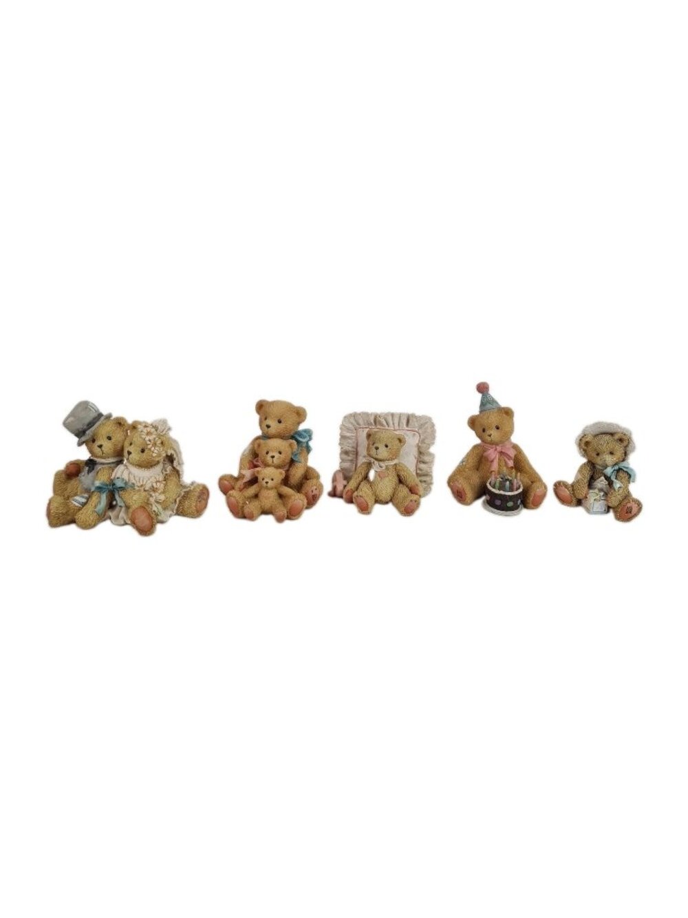 Set Of 5 Cherished Teddies Mandie Signed Bobbie Robbie 950572 Porcelain Figure